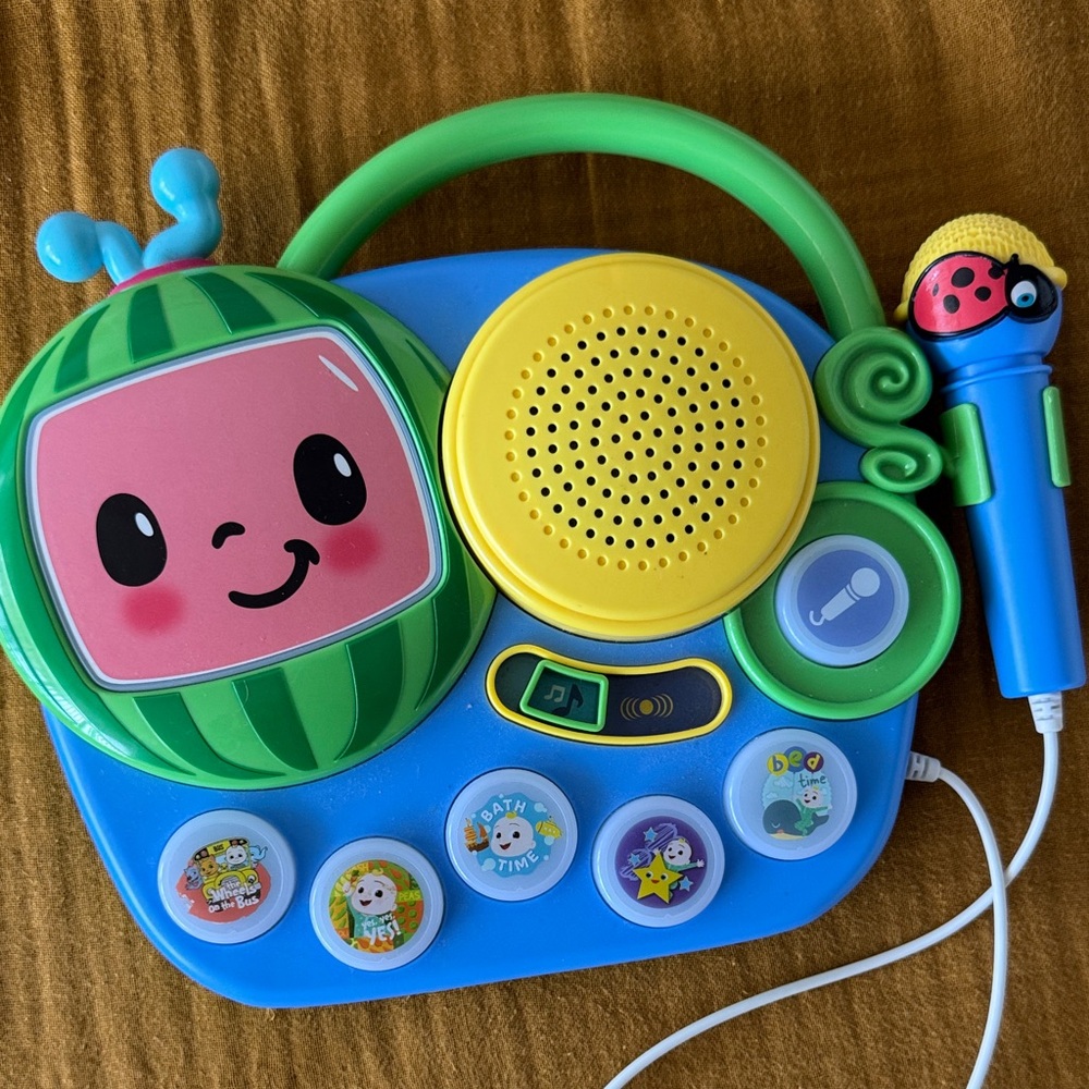 My first song along Cocomelon boombox / Colorful Karaoke Machine with Microphone